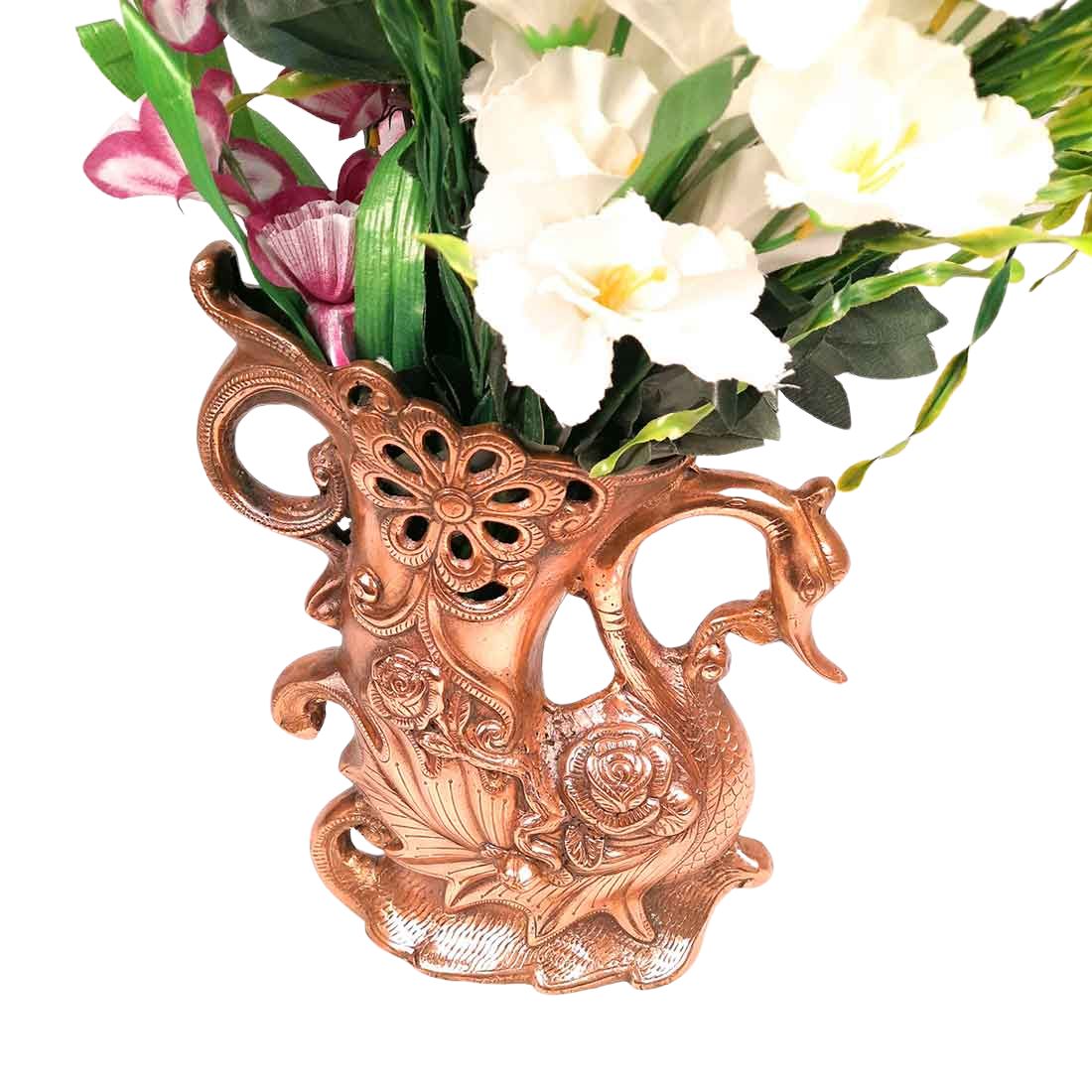 Vase | Flower Pot - Metal | Showpiece Cum Vase - for Home Decoration, Living Room, Table, Shelf, Office , Interior Decor | Gifts for All Occasions - 14 Inch