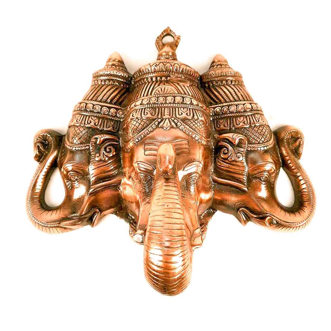 Ganesh Wall Hanging| Handcrafted 3 Face Ganesha Wall Art & Hangings for Gifts & Home Decor| Spiritual Sculpture and Religious Wall Mount Artwork | 16 Inch