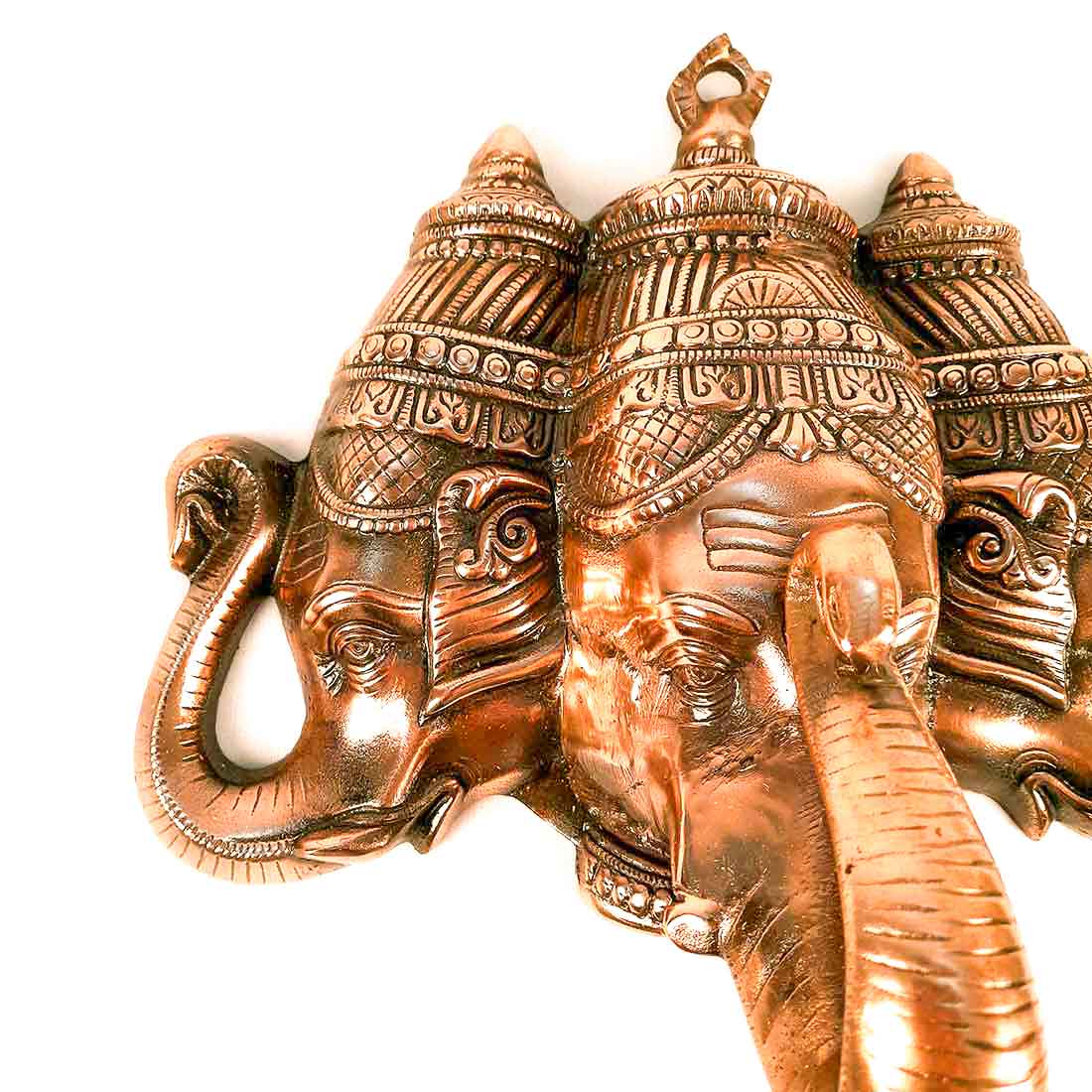 Ganesh Wall Hanging| Handcrafted 3 Face Ganesha Wall Art & Hangings for Gifts & Home Decor| Spiritual Sculpture and Religious Wall Mount Artwork | 16 Inch