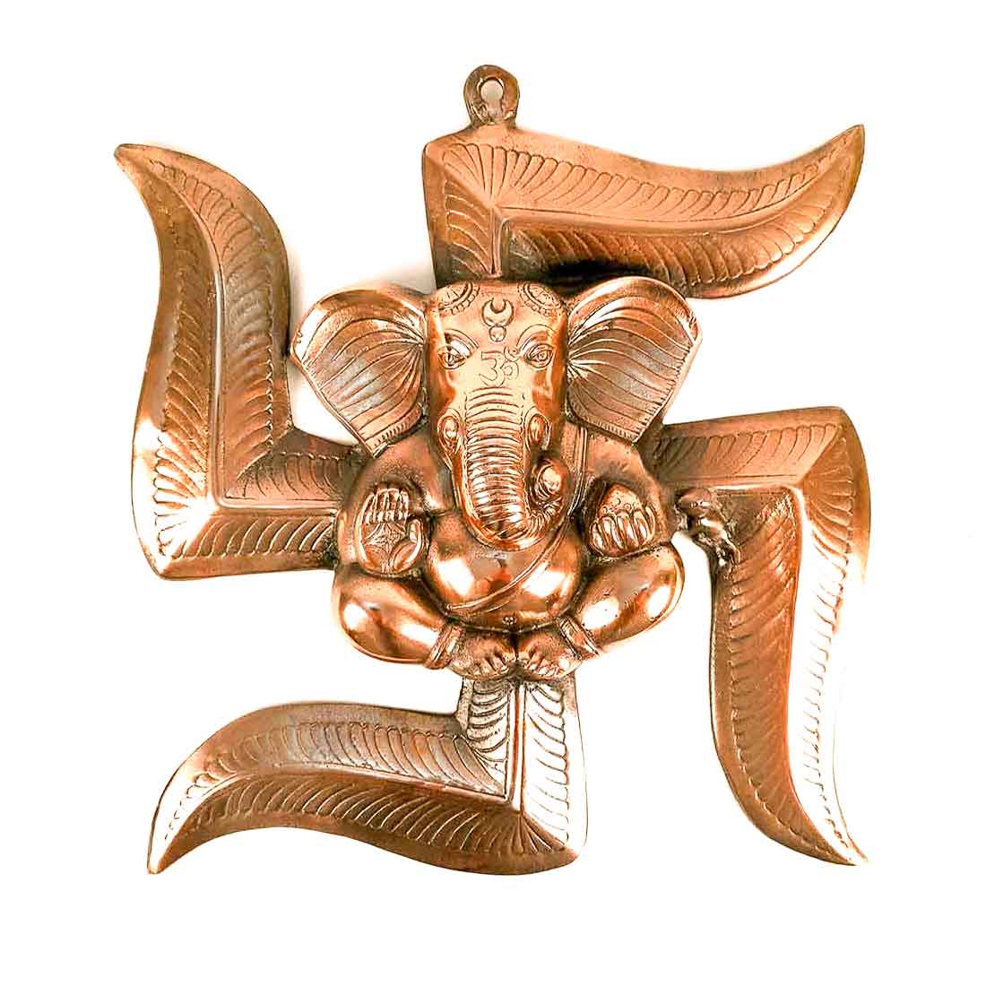 Ganesh Wall Hanging Idol | Lord Ganesha With Swastik Wall Decor Murti for Entrance Door | Ganesha Statue for Vastu, Home, Puja & Religious Decor - 14 Inch