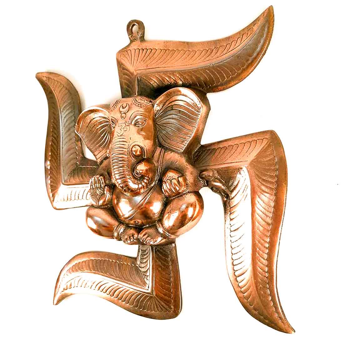 Ganesh Wall Hanging Idol | Lord Ganesha With Swastik Wall Decor Murti for Entrance Door | Ganesha Statue for Vastu, Home, Puja & Religious Decor  - 14 Inch