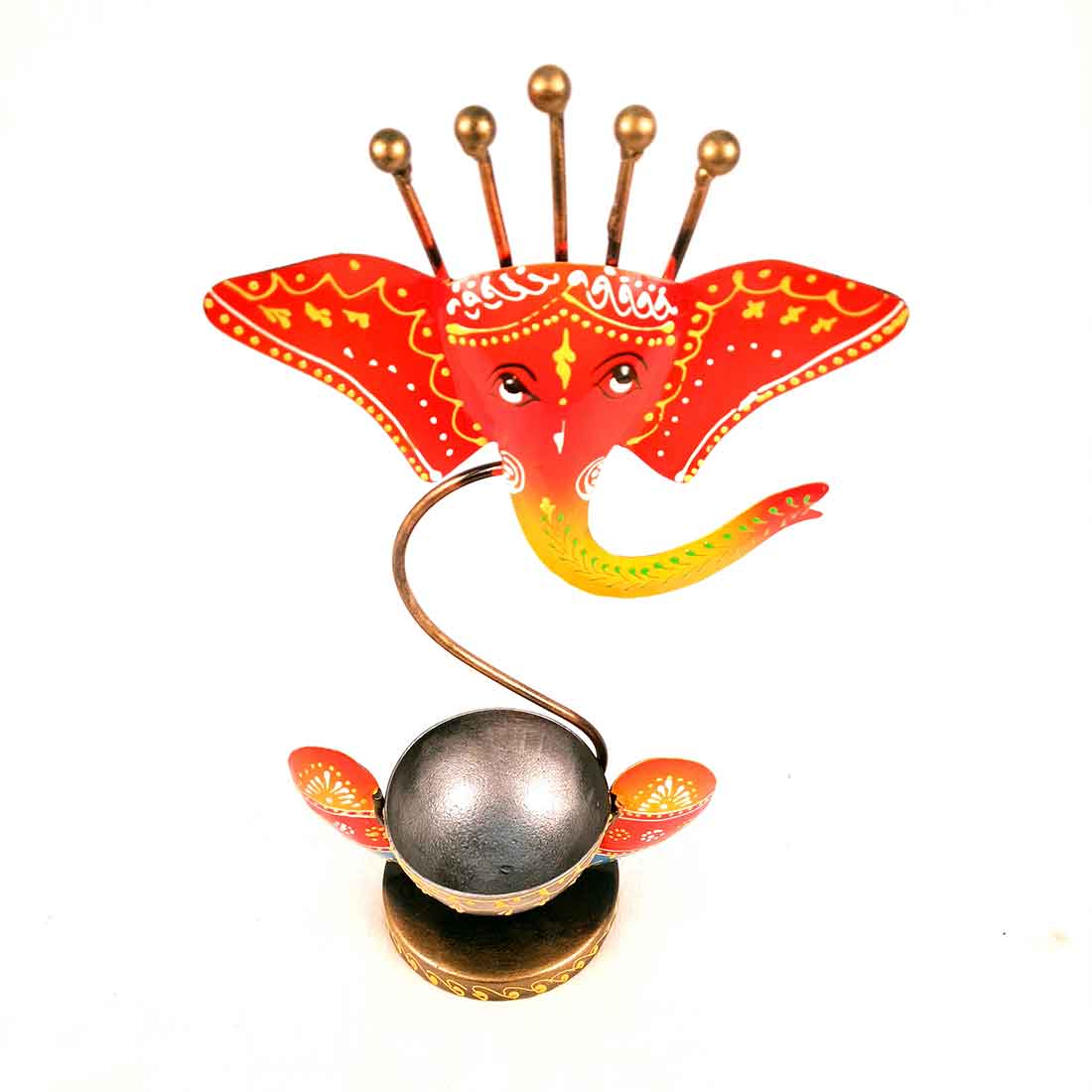 Candle Holder Stand | TeaLight Holder With One Slots Cum Showpiece | Tea Light Candle Stands - Ganesha Design - For Home, Table, Living Room, Dining room, Bedroom Decor | For Diwali Decoration & Gifts - 12 Inch