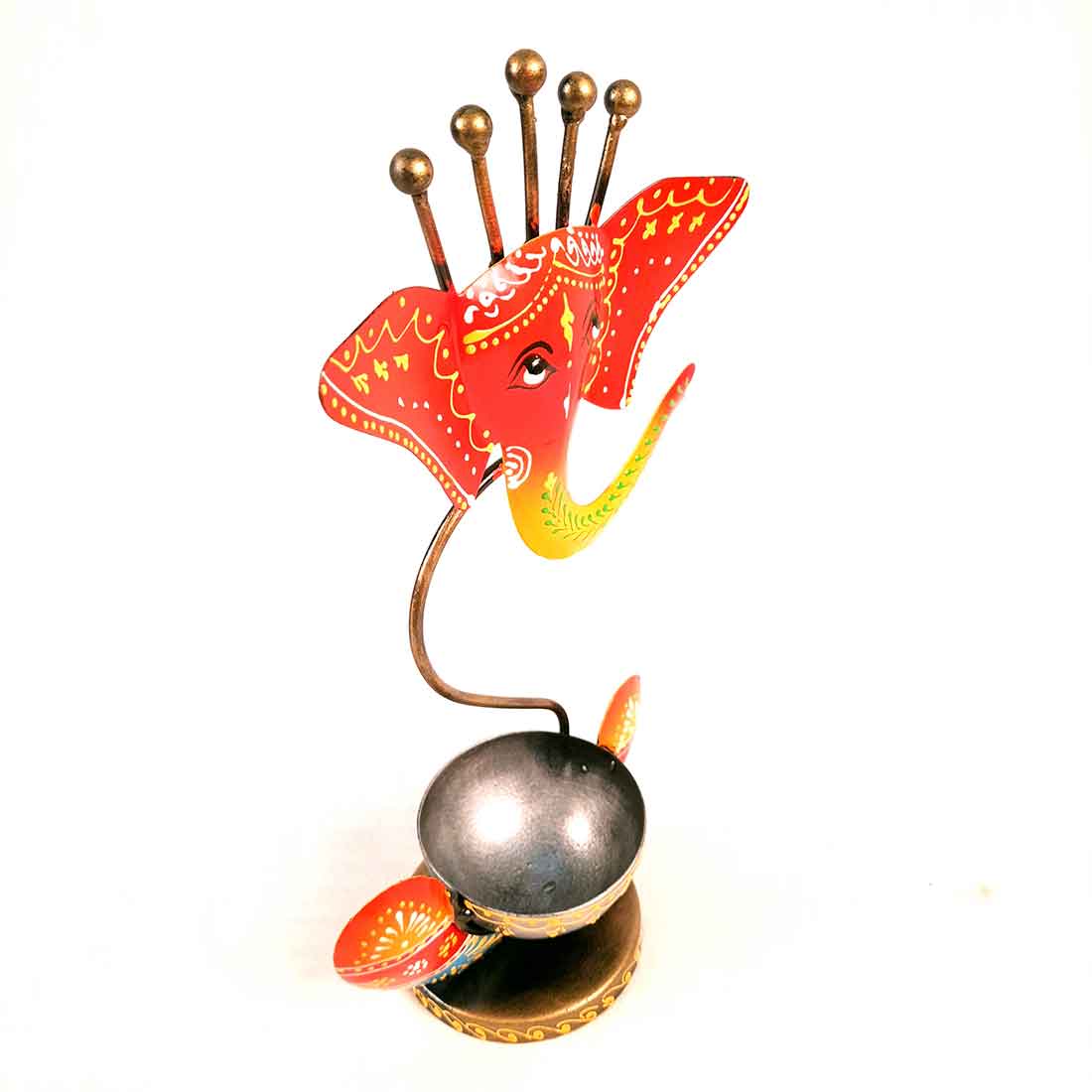 Candle Holder Stand | TeaLight Holder With One Slots Cum Showpiece | Tea Light Candle Stands - Ganesha Design - For Home, Table, Living Room, Dining room, Bedroom Decor | For Diwali Decoration & Gifts - 12 Inch