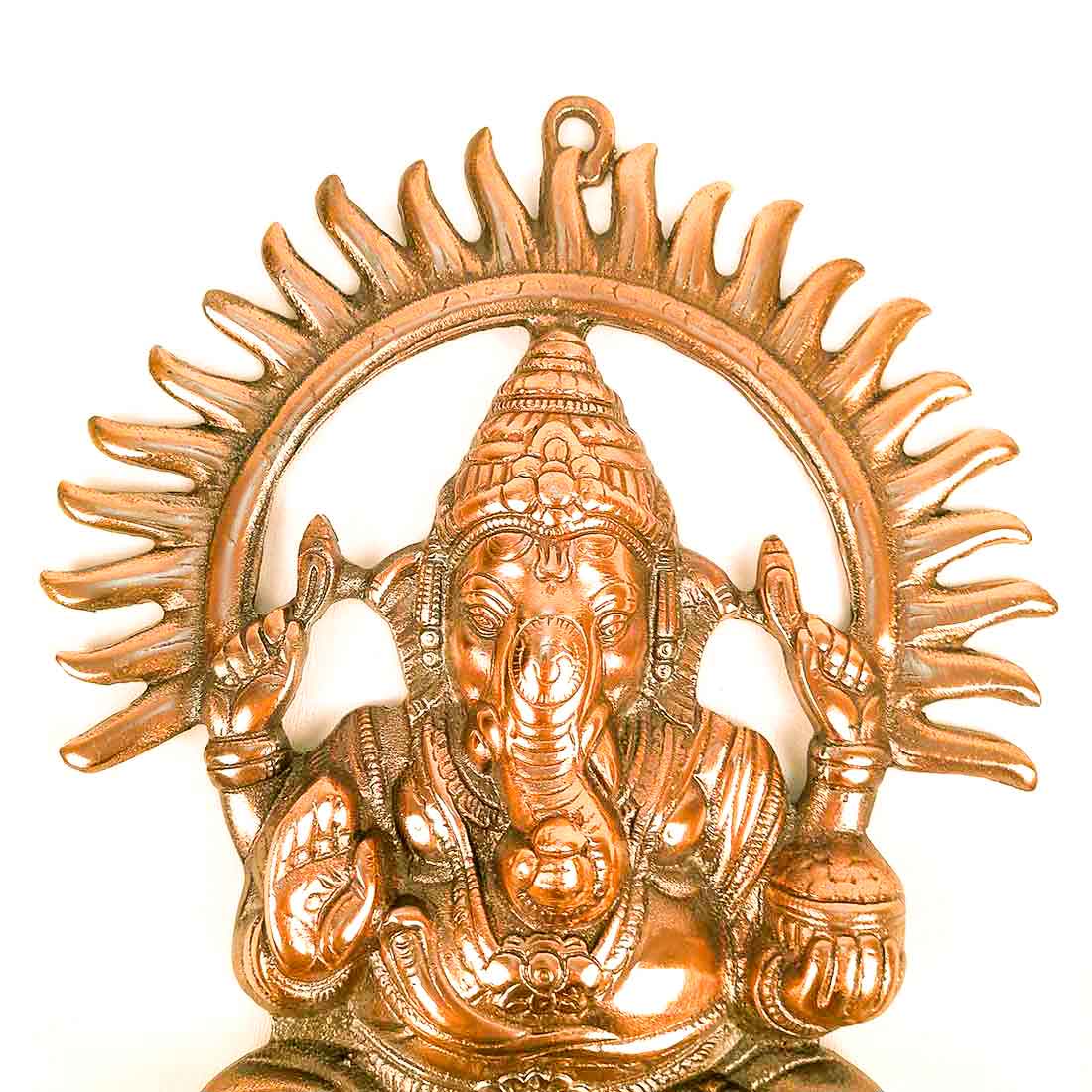 Ganesh Wall Hanging Murti | Ganesha Wall Statue With Sun - for Home Entrance & Main Door |Religoius & Spiritual Wall Art - For Puja, Living Room Decor & Gift - 15 Inch