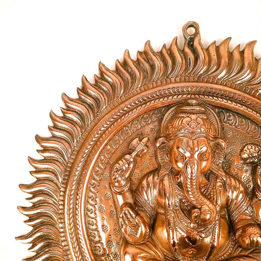 Ganesh Wall Hanging Murti | Ganesha Wall Statue With Sun - for Home Entrance & Main Door |Religoius & Spiritual Wall Art - For Puja, Living Room Decor & Gift - 16 Inch