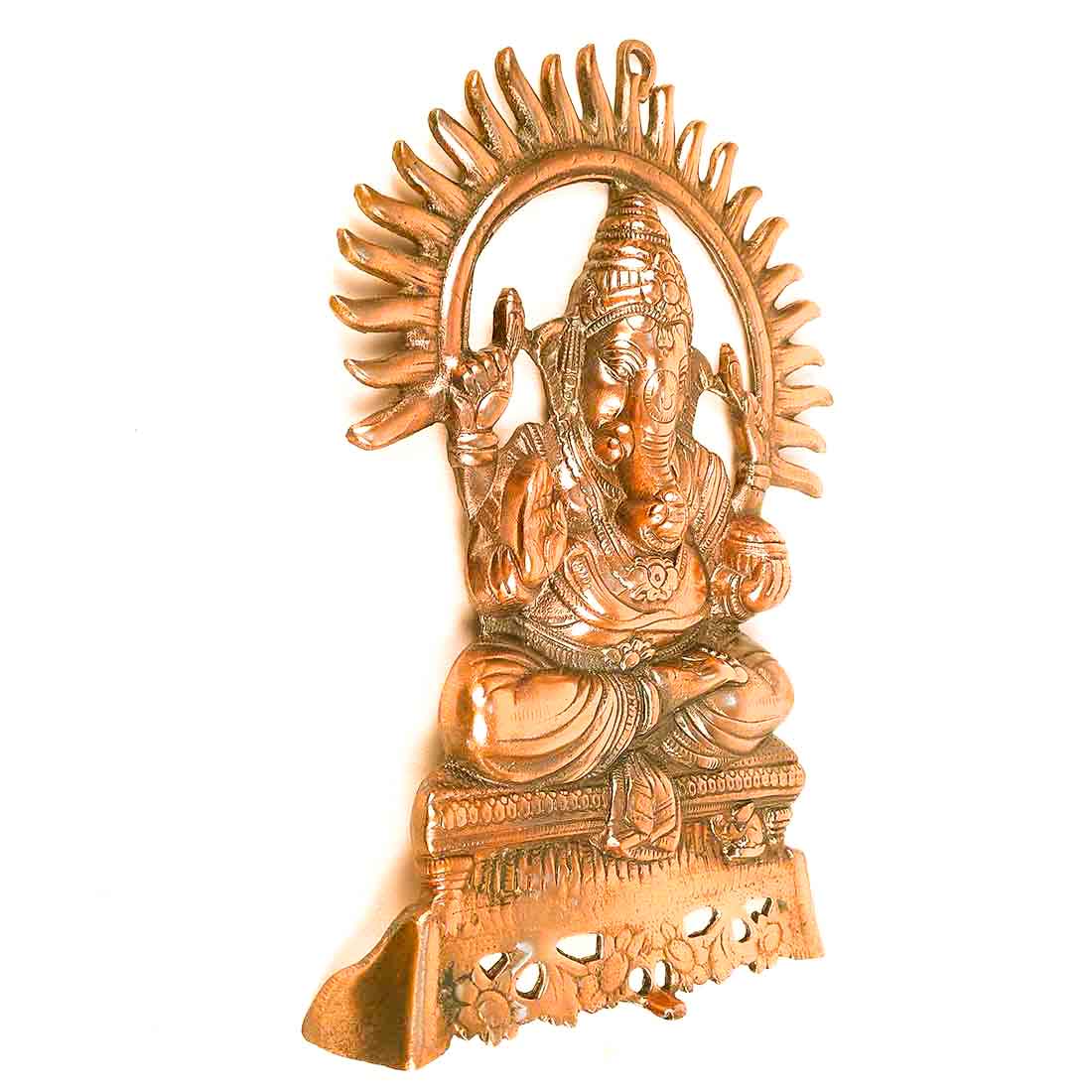 Ganesh Wall Hanging Murti | Ganesha Wall Statue With Sun - for Home Entrance & Main Door |Religoius & Spiritual Wall Art - For Puja, Living Room Decor & Gift - 15 Inch