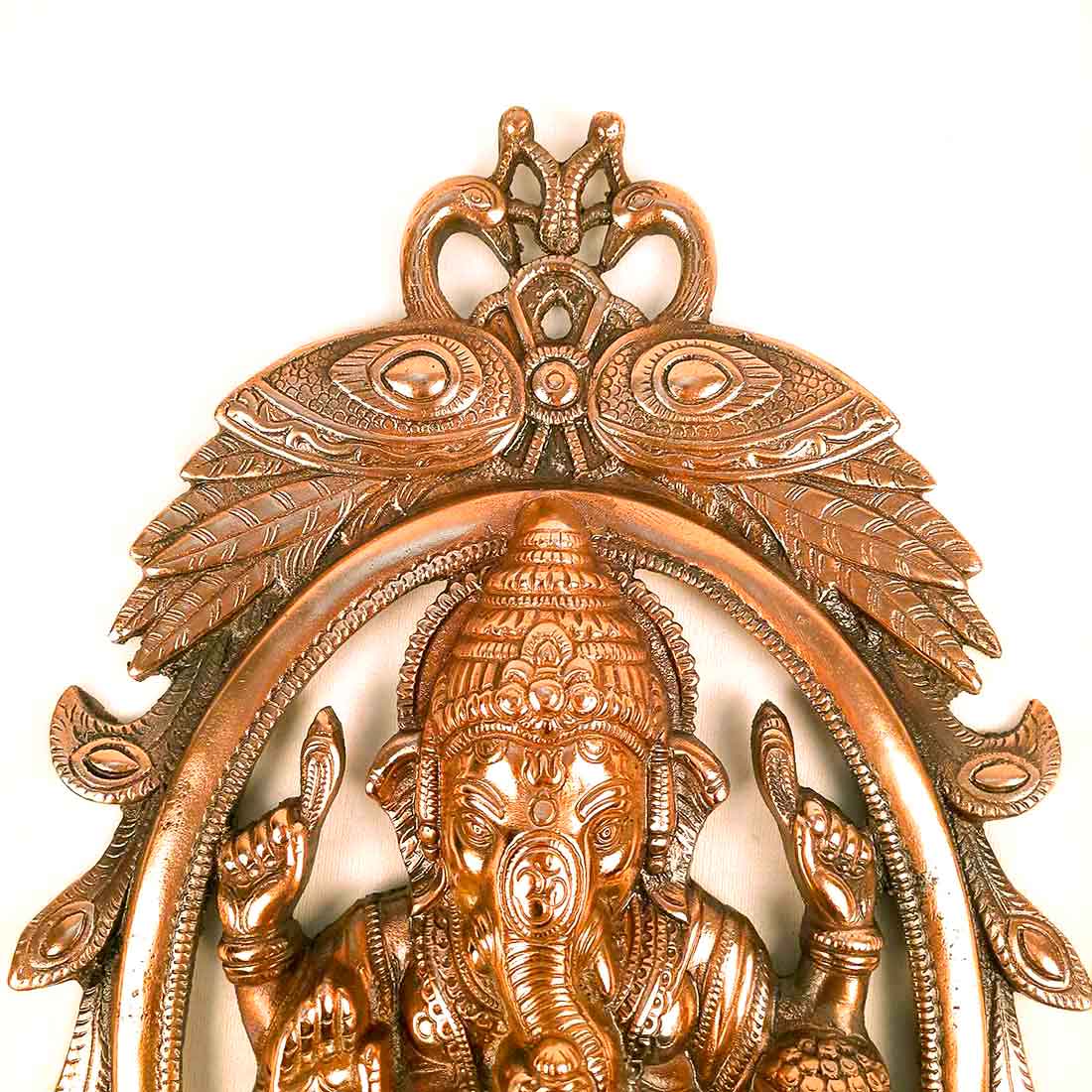 Ganesh Statue Wall Hanging | Metal Ganesha With Peacocks Wall Decor Murti for Entrance Door | Vastu Ganesha Idol for Home, Puja & Religious Decor  -18 Inch