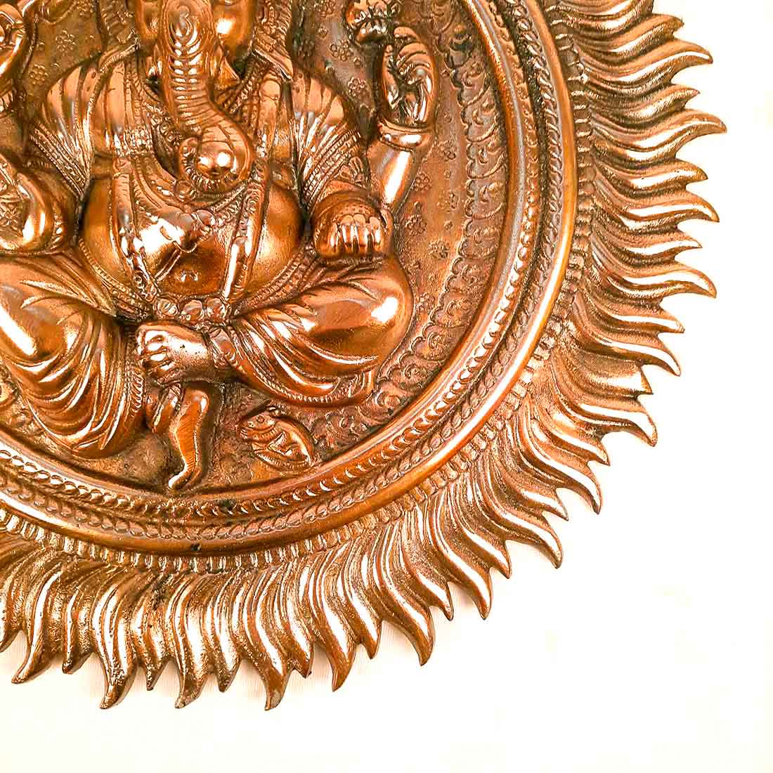 Ganesh Wall Hanging Murti | Ganesha Wall Statue With Sun - for Home Entrance & Main Door |Religoius & Spiritual Wall Art - For Puja, Living Room Decor & Gift - 16 Inch