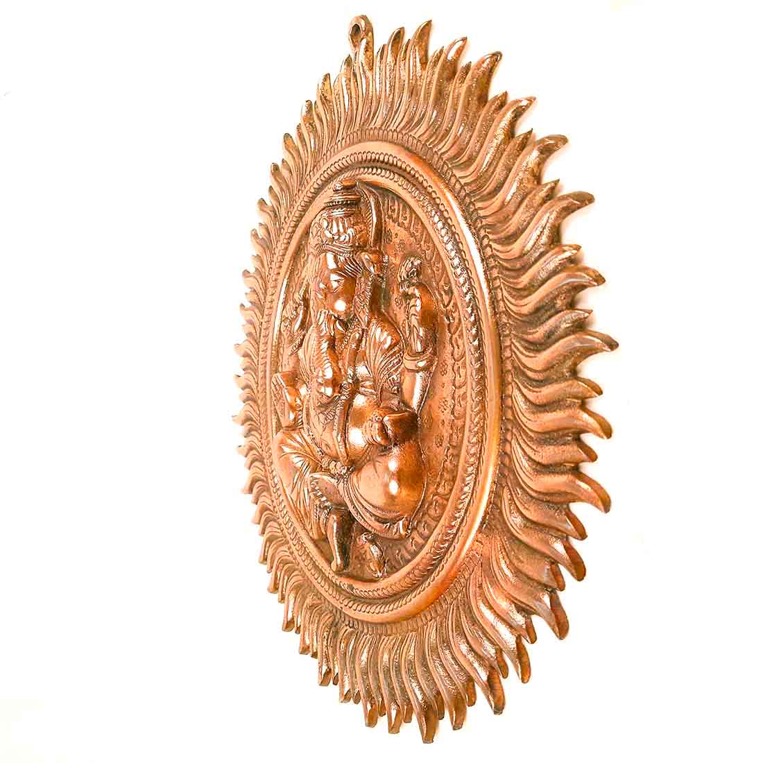 Ganesh Wall Hanging Murti | Ganesha Wall Statue With Sun - for Home Entrance & Main Door |Religoius & Spiritual Wall Art - For Puja, Living Room Decor & Gift - 16 Inch