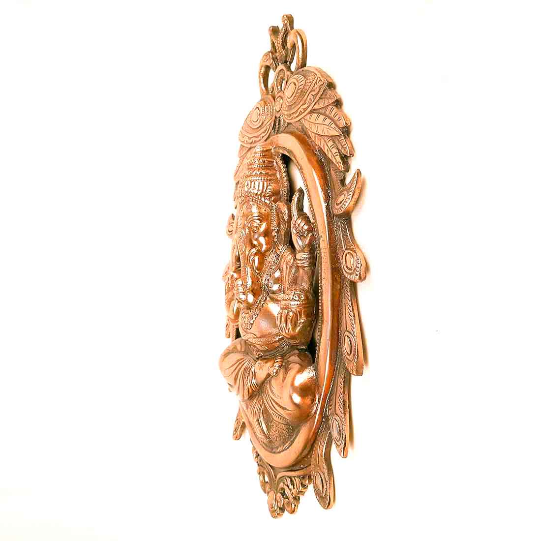 Ganesh Statue Wall Hanging | Metal Ganesha With Peacocks Wall Decor Murti for Entrance Door | Vastu Ganesha Idol for Home, Puja & Religious Decor  -18 Inch