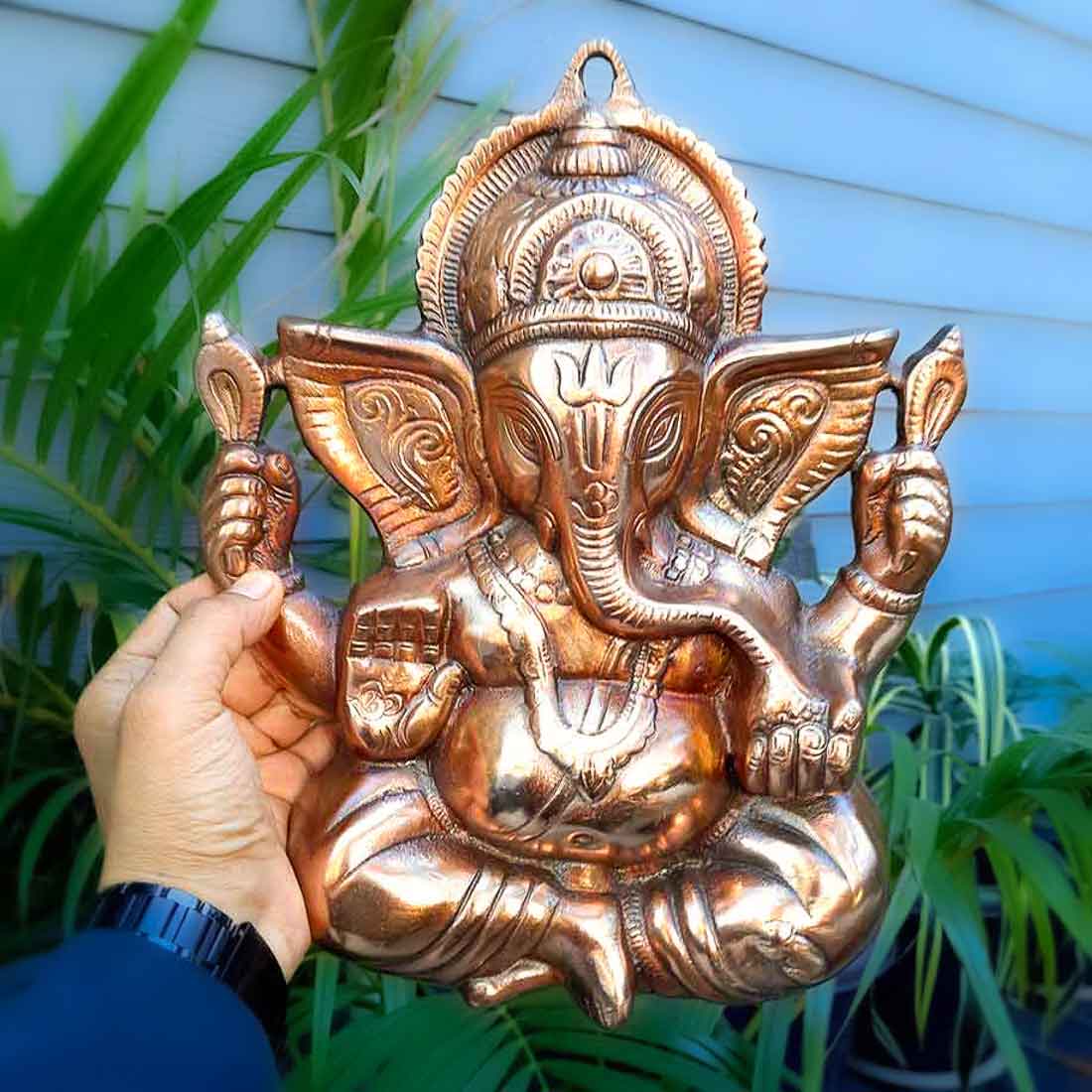 Ganesh Wall Hanging Murti | Shri Ganesha Wall Decor Statue - for Diwali & Housewarming Gift | Religious & Spiritual Wall Art - for Puja, Home, Entrance & Living Room - 12 Inch