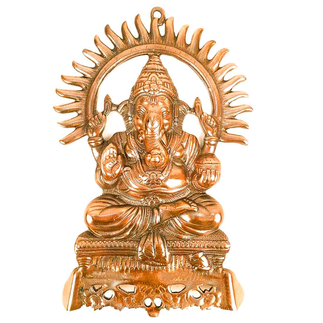 Ganesh Wall Hanging Murti | Ganesha Wall Statue With Sun - for Home Entrance & Main Door |Religoius & Spiritual Wall Art - For Puja, Living Room Decor & Gift - 15 Inch