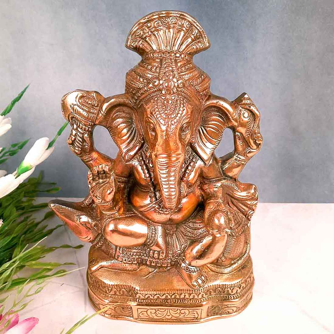 Ganesh Statue | Ganesh Ji Idol - for Puja Room & Home Entrance | Ganpati Murti For Temple Decor, Vastu, Diwali & House Warming Gift - 12 Inch