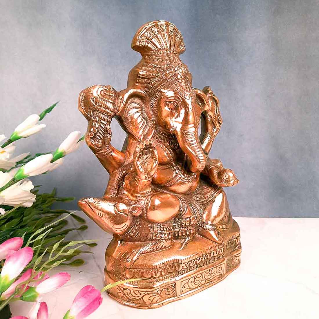 Ganesh Statue | Ganesh Ji Idol - for Puja Room & Home Entrance | Ganpati Murti For Temple Decor, Vastu, Diwali & House Warming Gift - 12 Inch