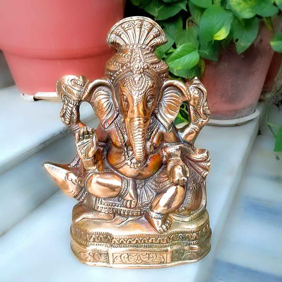 Ganesh Statue | Ganesh Ji Idol - for Puja Room & Home Entrance | Ganpati Murti For Temple Decor, Vastu, Diwali & House Warming Gift - 12 Inch