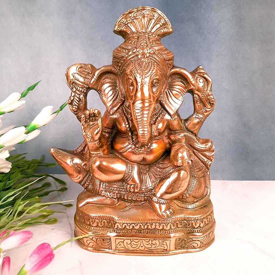 Ganesh Statue | Ganesh Ji Idol - for Puja Room & Home Entrance | Ganpati Murti For Temple Decor, Vastu, Diwali & House Warming Gift  - 12 Inch