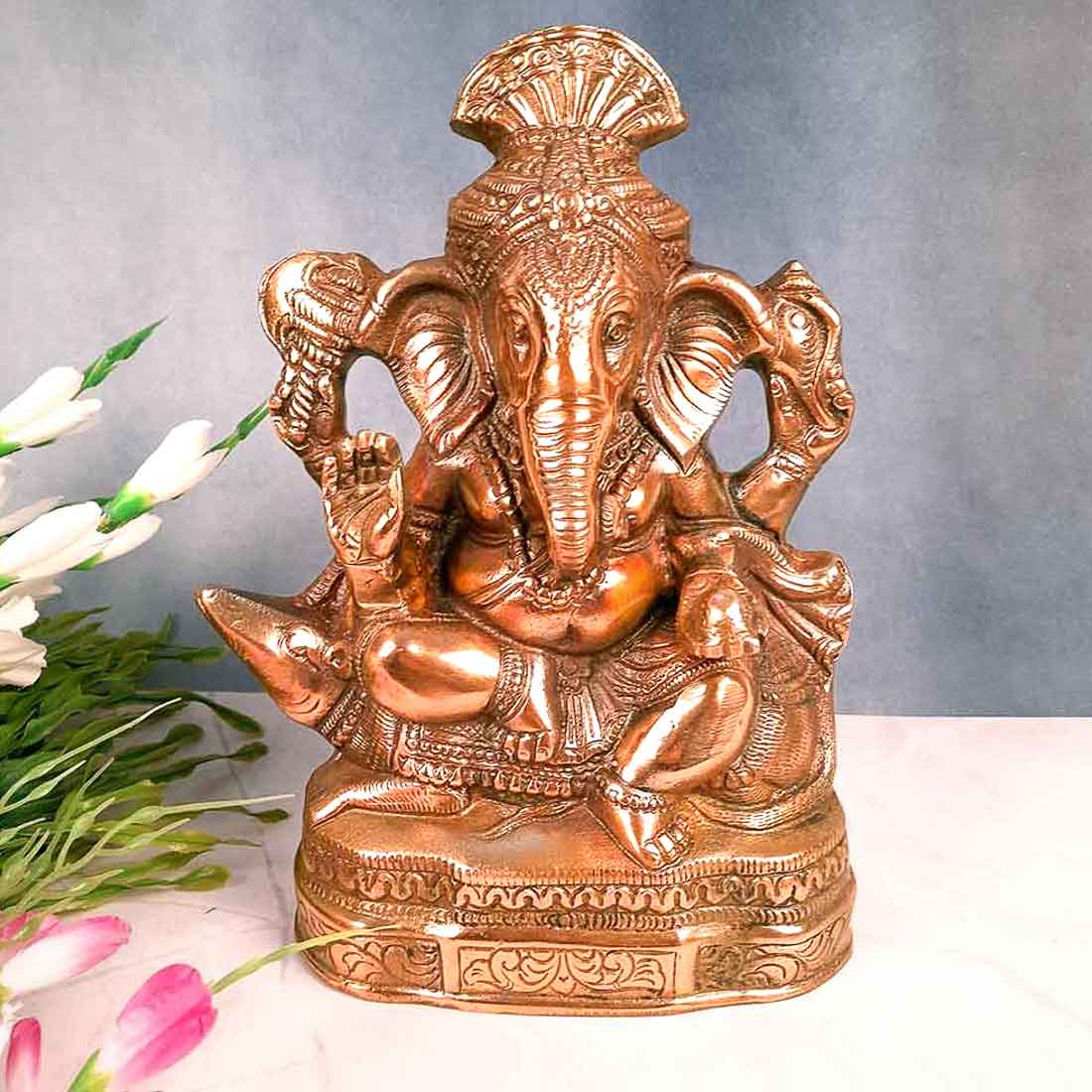 Ganesh Statue | Ganesh Ji Idol - for Puja Room & Home Entrance | Ganpati Murti For Temple Decor, Vastu, Diwali & House Warming Gift - 12 Inch