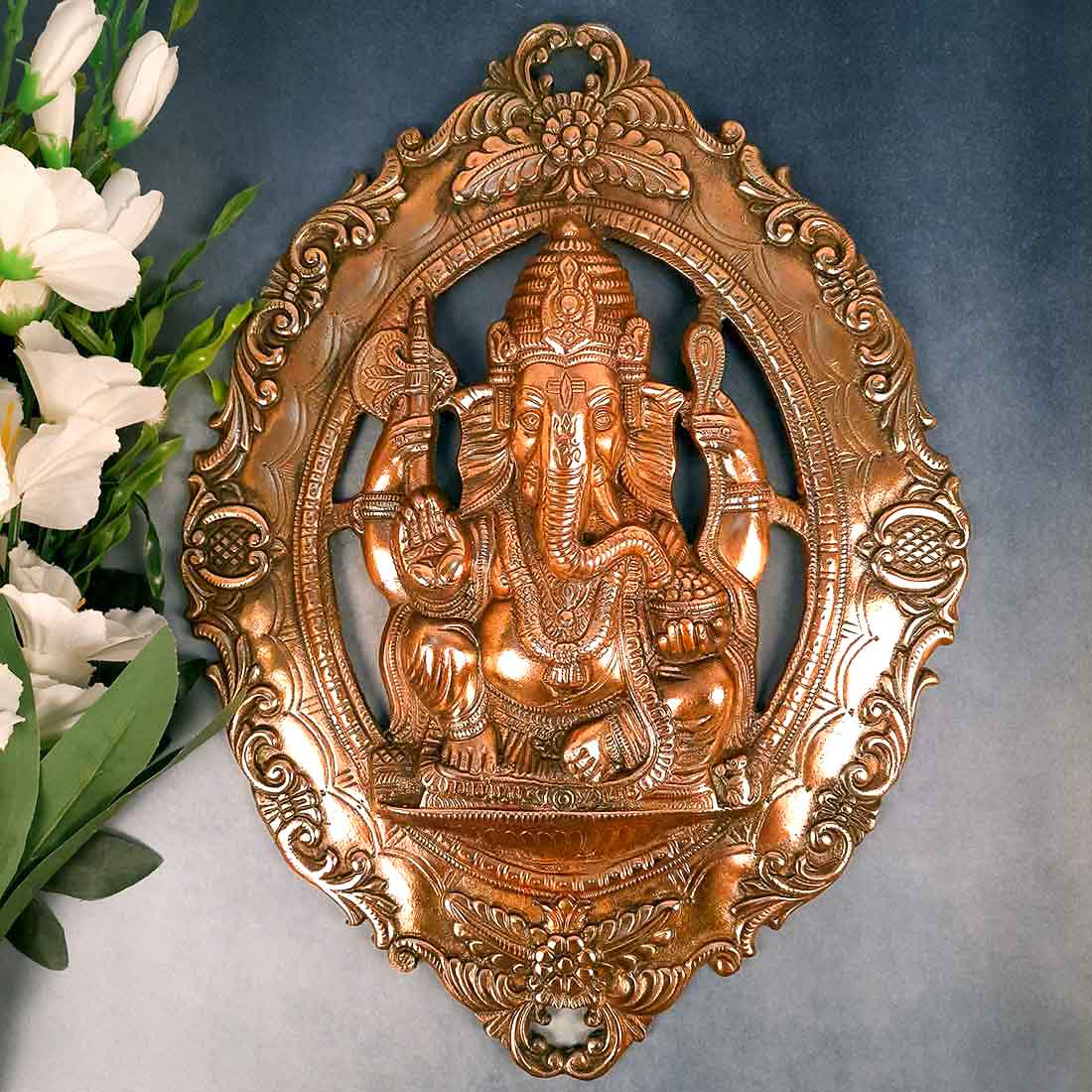 Ganesh Wall Hanging Idol Big | Lord Ganesha Statue Wall Art - For Puja, Home & Main Gate |Religoius & Spiritual Decor for Living Room - 20 Inch