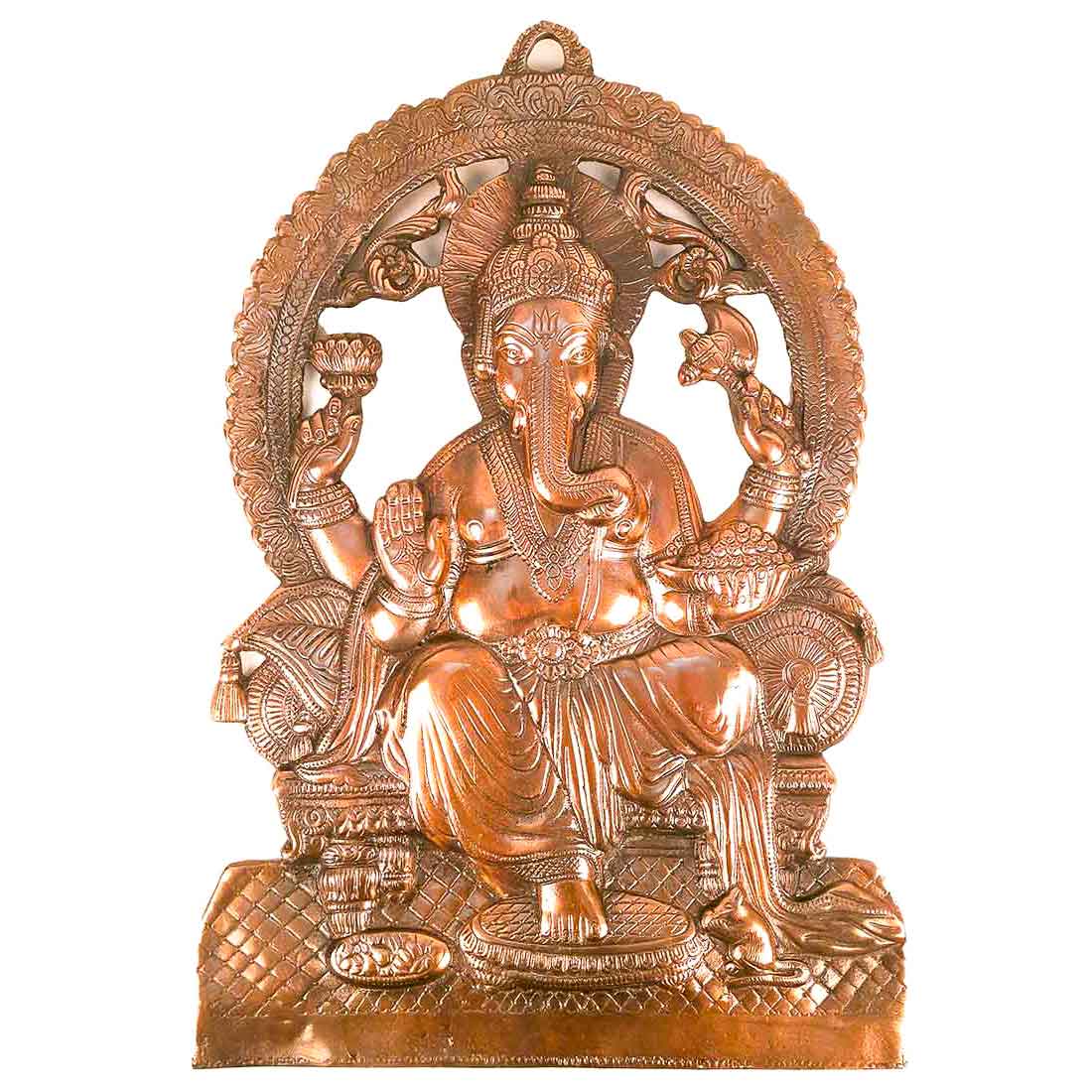 Ganesh Statue Wall Hanging | Metal Ganesha Wall Decor Murti for Entrance Door | Vastu Ganesha Idol for Home, Puja & Religious Decor - 22 Inch
