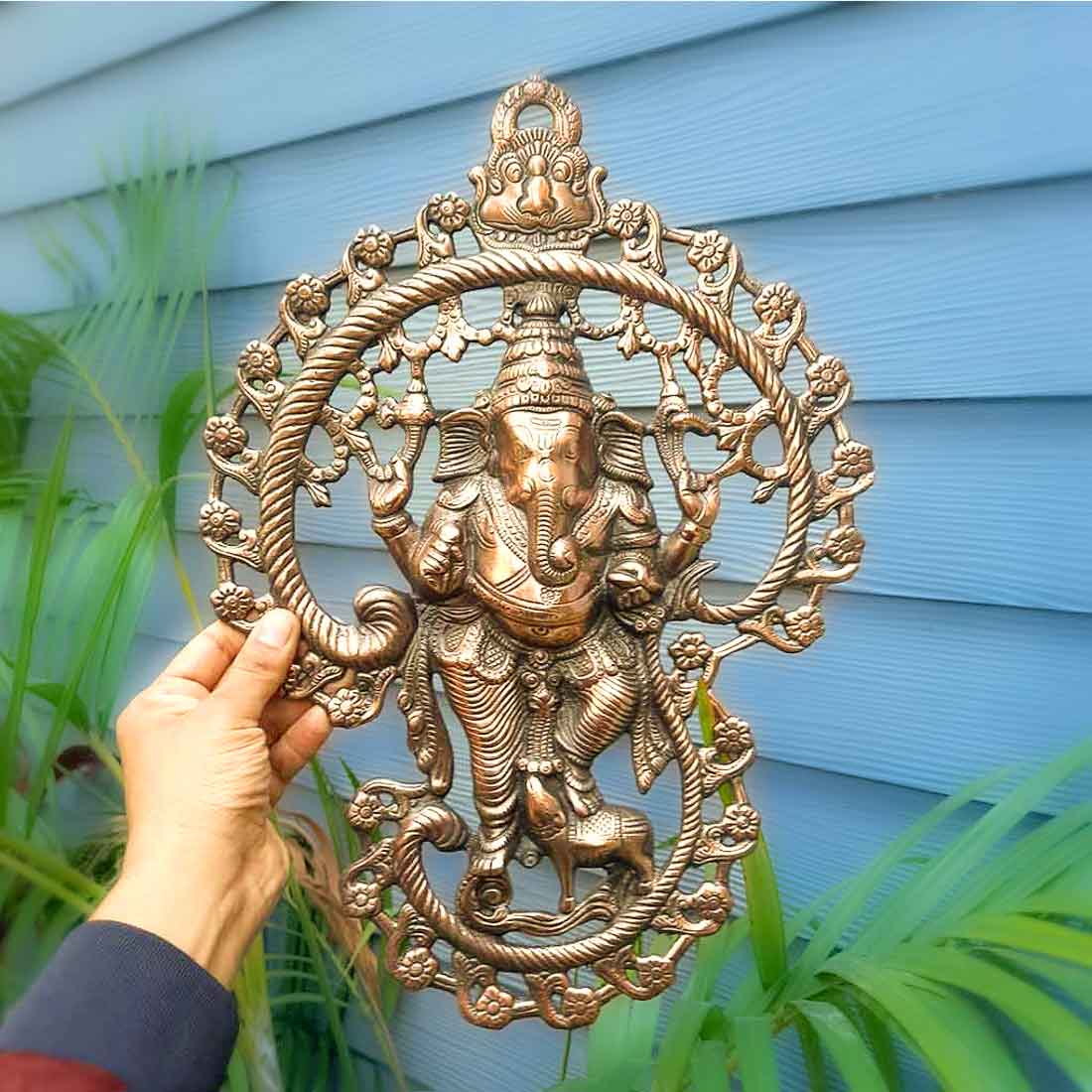 Ganesh Wall Hanging Idol Big | Lord Ganesha Statue Wall Art - For Puja, Home & Main Gate |Religoius & Spiritual Decor for Living Room- 17 Inch