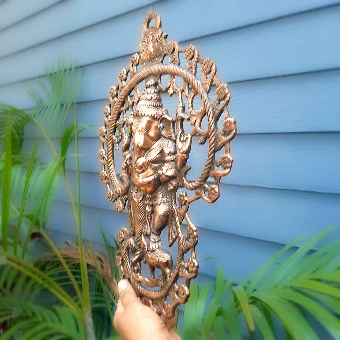 Ganesh Wall Hanging Idol Big | Lord Ganesha Statue Wall Art - For Puja, Home & Main Gate |Religoius & Spiritual Decor for Living Room- 17 Inch