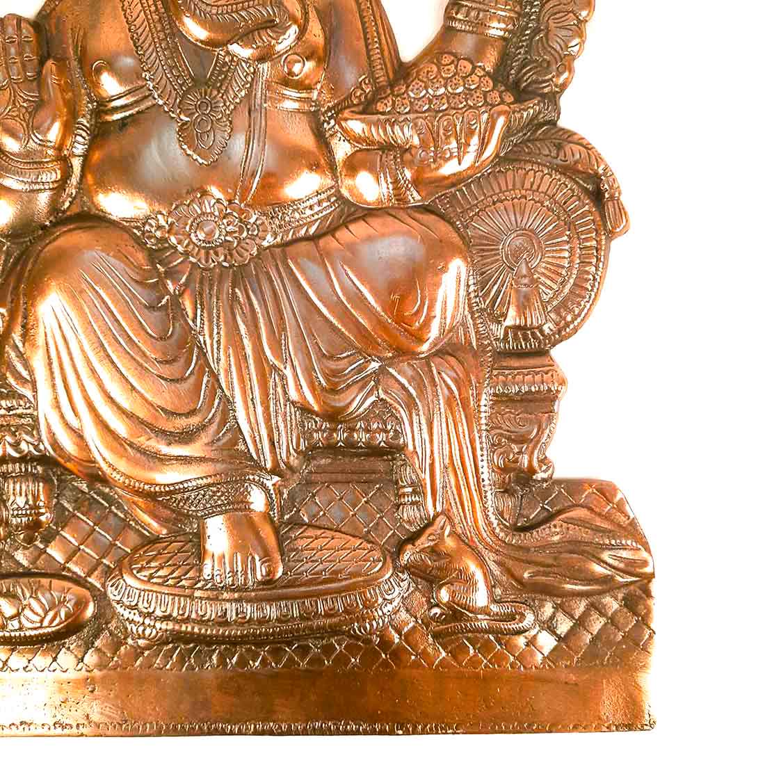 Ganesh Statue Wall Hanging | Metal Ganesha Wall Decor Murti for Entrance Door | Vastu Ganesha Idol for Home, Puja & Religious Decor  - 22 Inch