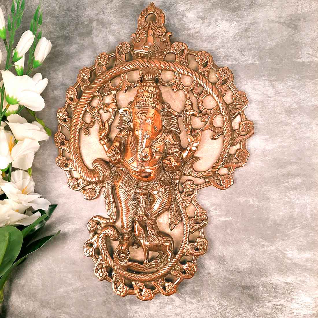 Ganesh Wall Hanging Idol Big | Lord Ganesha Statue Wall Art - For Puja, Home & Main Gate |Religoius & Spiritual Decor for Living Room- 17 Inch