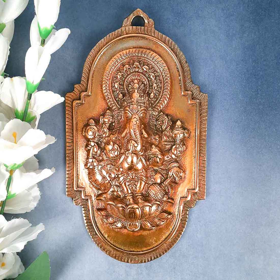 Ganesh Wall Hanging Statue | Lord Ganesha Wall Art - for Home, Puja, Living Room & Office | Antique Idol for Religious & Spiritual Decor - 12 inch