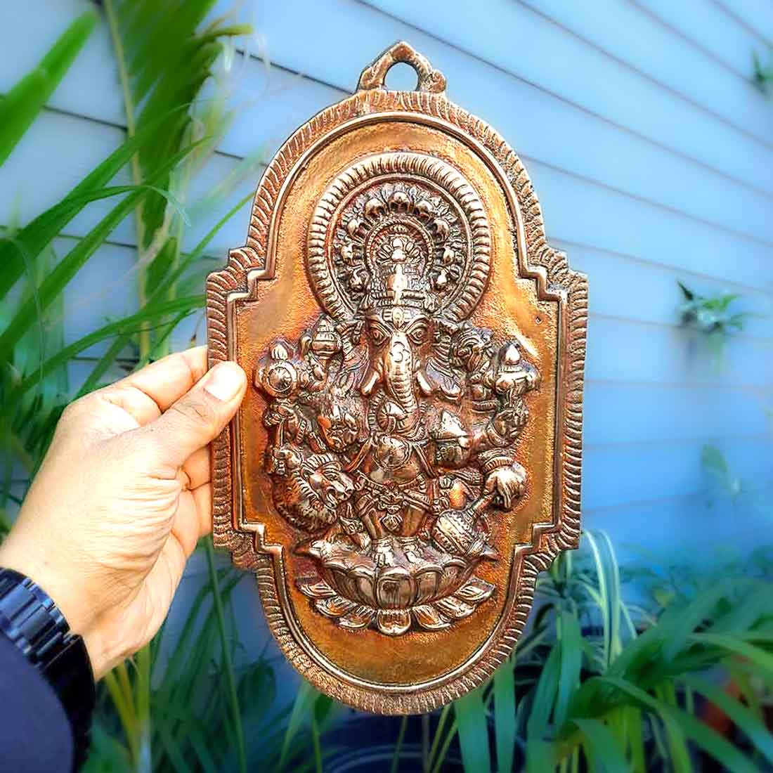 Ganesh Wall Hanging Statue | Lord Ganesha Wall Art - for Home, Puja, Living Room & Office | Antique Idol for Religious & Spiritual Decor  - 12 inch