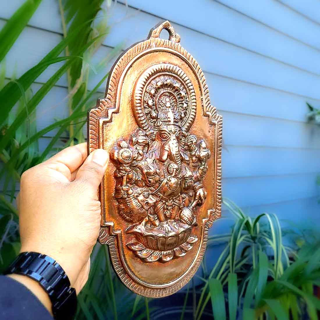 Ganesh Wall Hanging Statue | Lord Ganesha Wall Art - for Home, Puja, Living Room & Office | Antique Idol for Religious & Spiritual Decor  - 12 inch