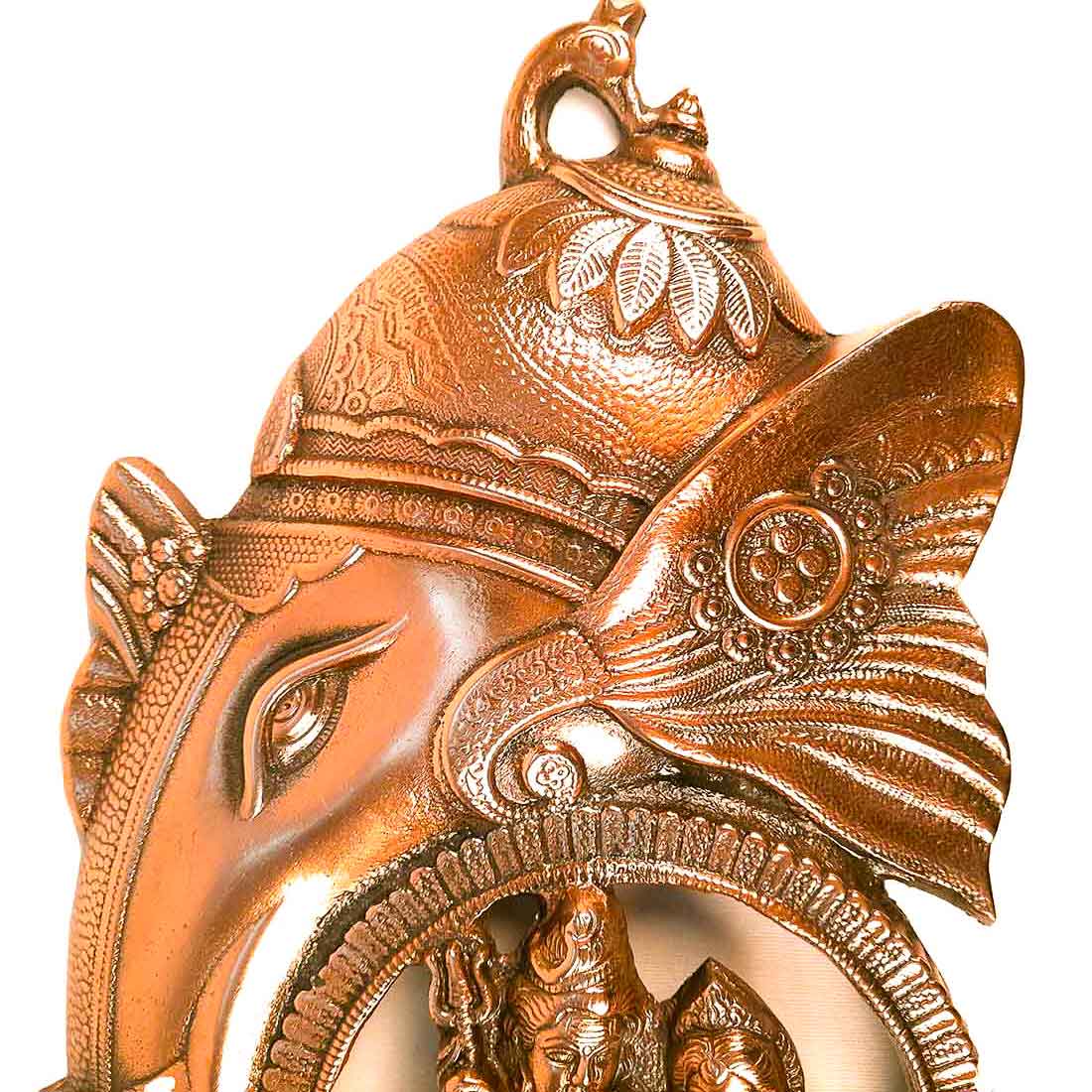 Ganesh Idol Wall Hanging | Lord Ganesha With Shiv Parvati Wall Statue Decor |Religoius & Spiritual Wall Art - For Puja, Home & Entrance Living Room & Gift - 16 Inch - Apkamart