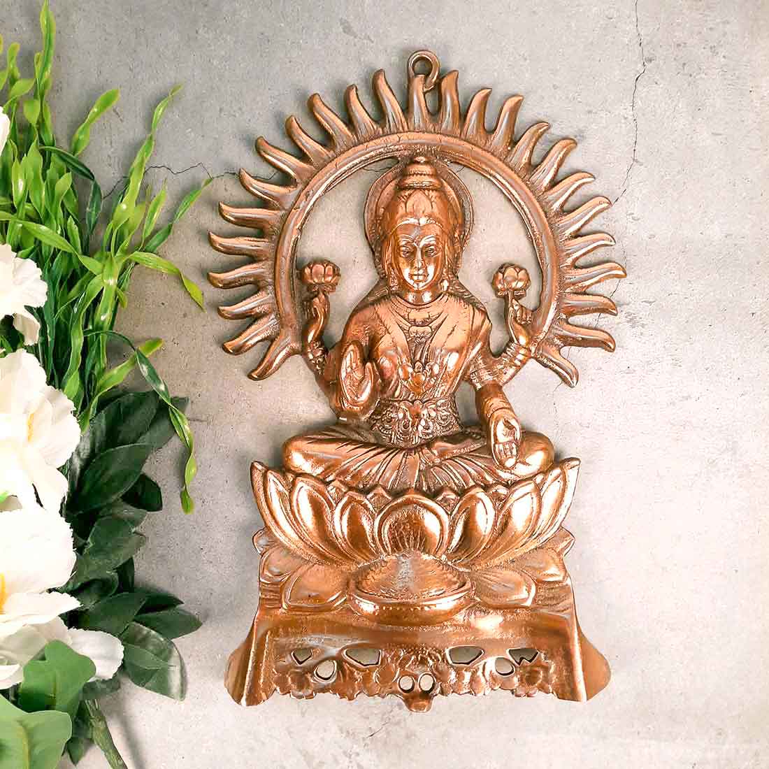 Goddess Laxmi Wall Hanging | Lakshmi Ji Wall Decor - For Puja & Home Decor - 16 Inch - Apkamart