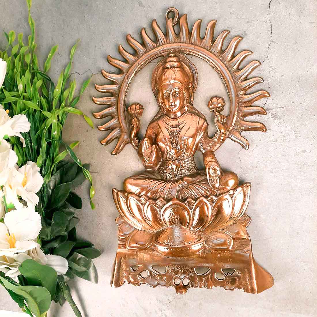 Goddess Laxmi Wall Hanging | Lakshmi Ji Wall Decor - For Puja & Home Decor - 16 Inch - Apkamart