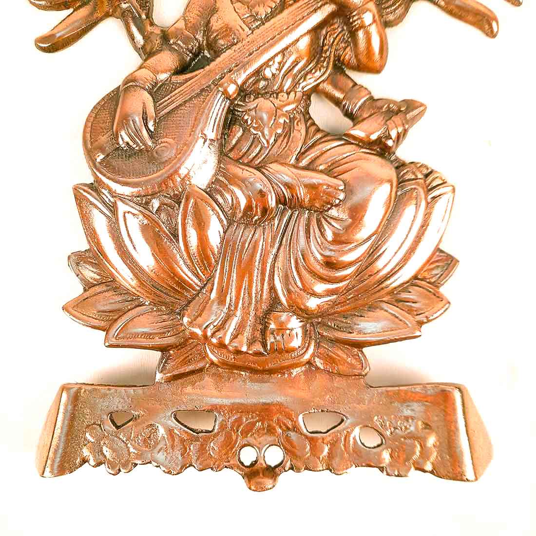 Saraswati Wall Hanging Murti | Maa Sarasvati Wall Decor Statue | Religious & Spiritual Wall Art - for Puja, Home, Entrance  & Living Room  - 16 Inch