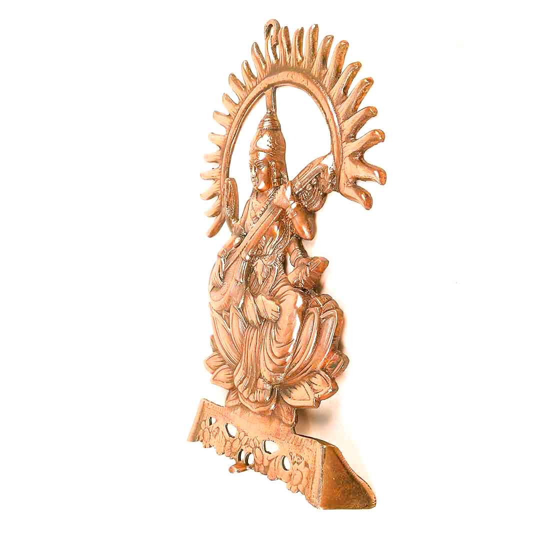 Saraswati Wall Hanging Murti | Maa Sarasvati Wall Decor Statue | Religious & Spiritual Wall Art - for Puja, Home, Entrance  & Living Room  - 16 Inch