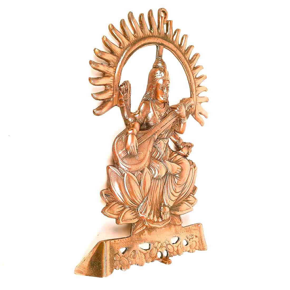 Saraswati Wall Hanging Murti | Maa Sarasvati Wall Decor Statue | Religious & Spiritual Wall Art - for Puja, Home, Entrance  & Living Room  - 16 Inch