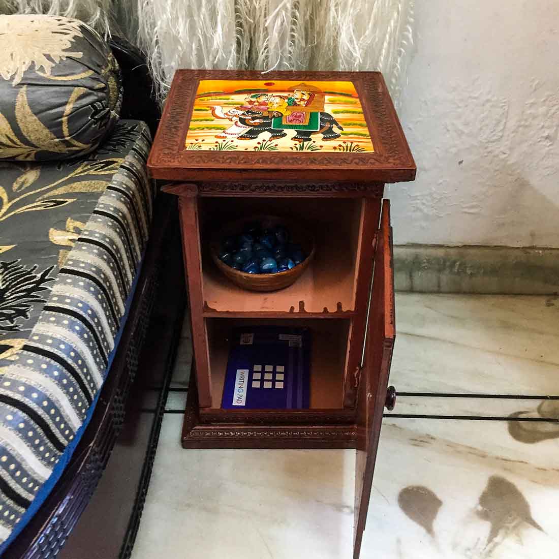 Corner Cabinet with Door and Shelves - for Living Room & Home Decor - 18 Inch - ApkaMart