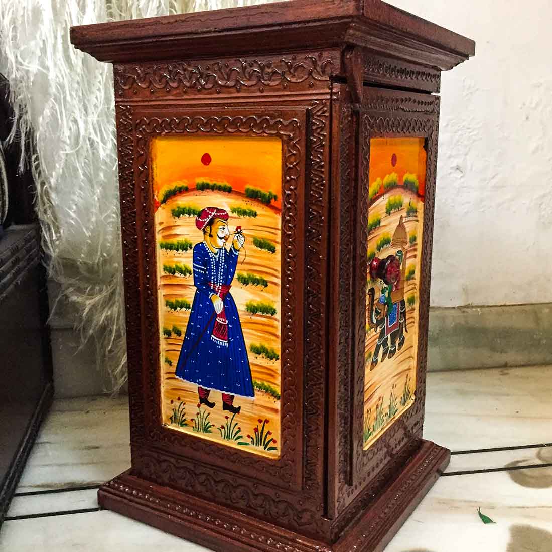 Corner Cabinet with Door and Shelves - for Living Room & Home Decor - 18 Inch - ApkaMart