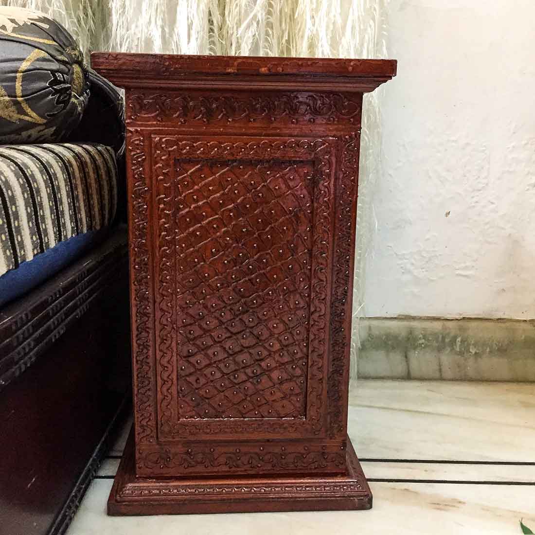 Corner Cabinet with Door and Shelves - for Living Room & Home Decor - 18 Inch - ApkaMart