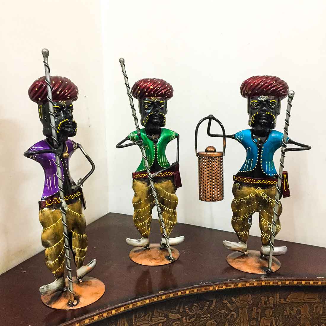 Village Men - Human Figurine - Unique Showpiece for Living Room - 15 Inch-Set of 3 - ApkaMart
