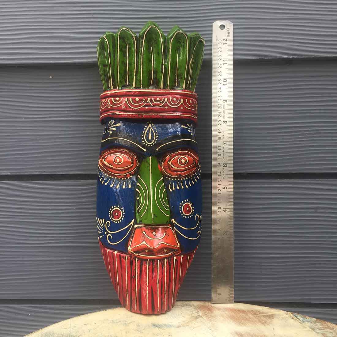 Tribal Mask Wall Hanging - for Home & Wall Decor | Boho Home Decor - 12 Inch