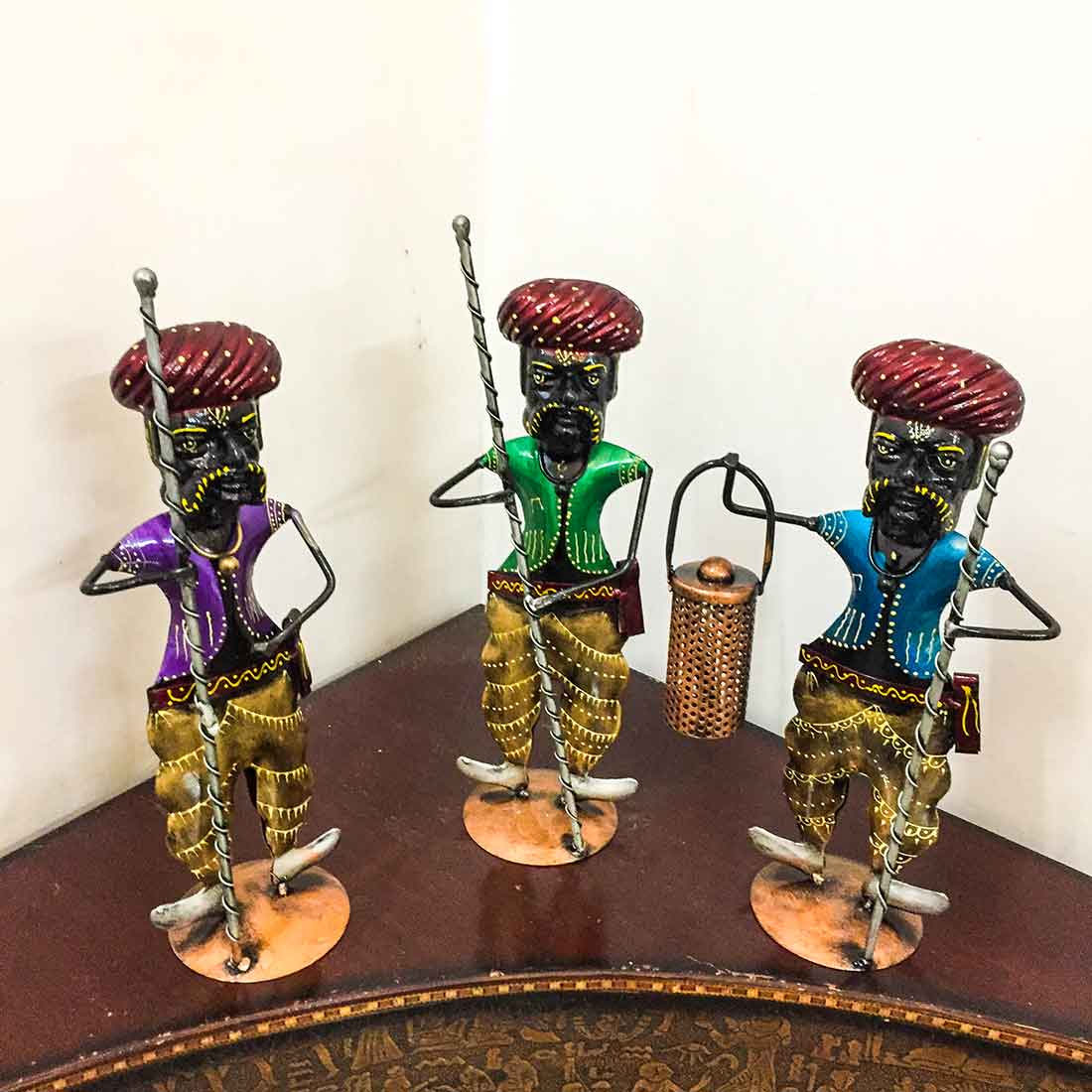 Village Men - Human Figurine - Unique Showpiece for Living Room - 15 Inch-Set of 3 - ApkaMart