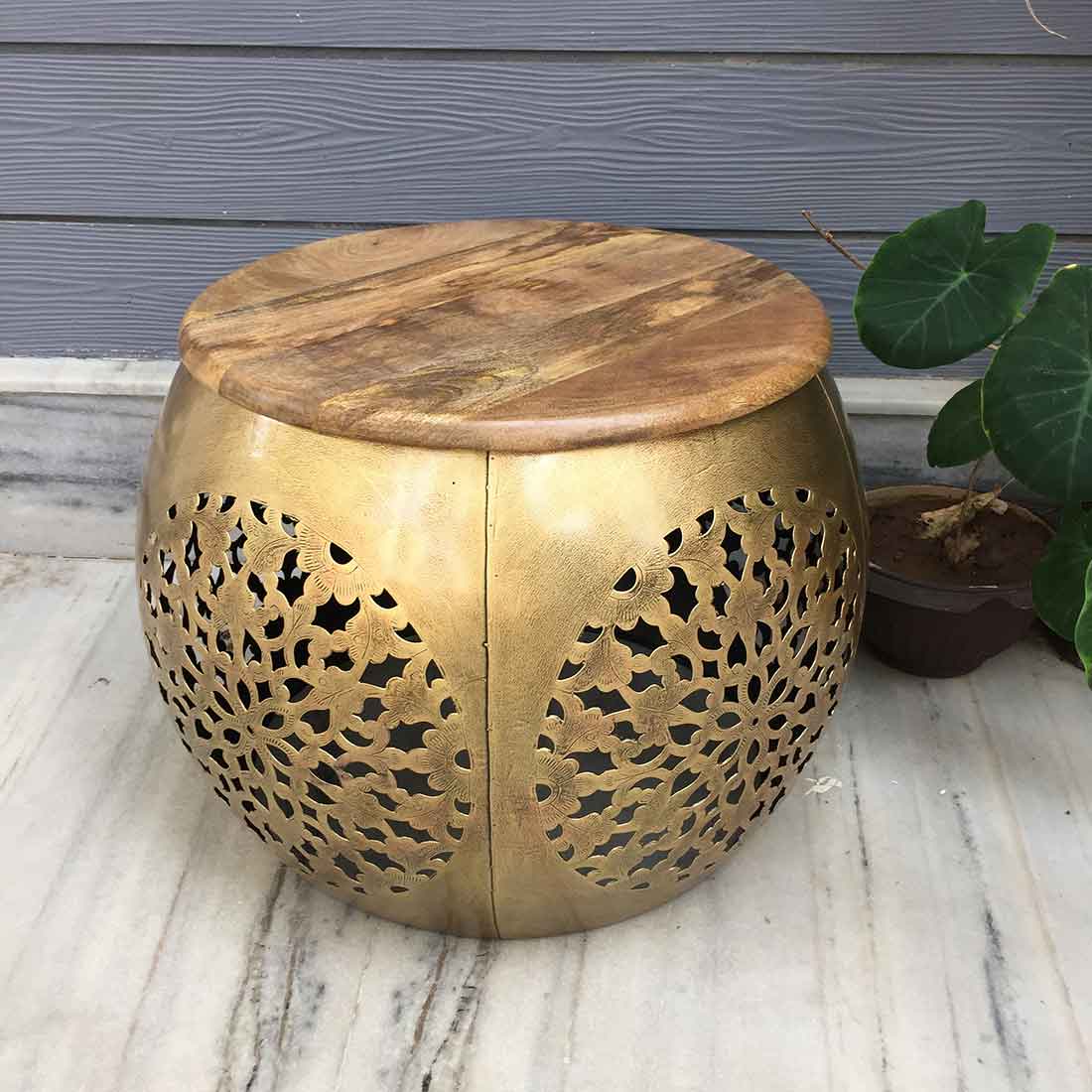 Centre Table with Stool Set - For Living Room & Garden Decor - Set of 5 - ApkaMart