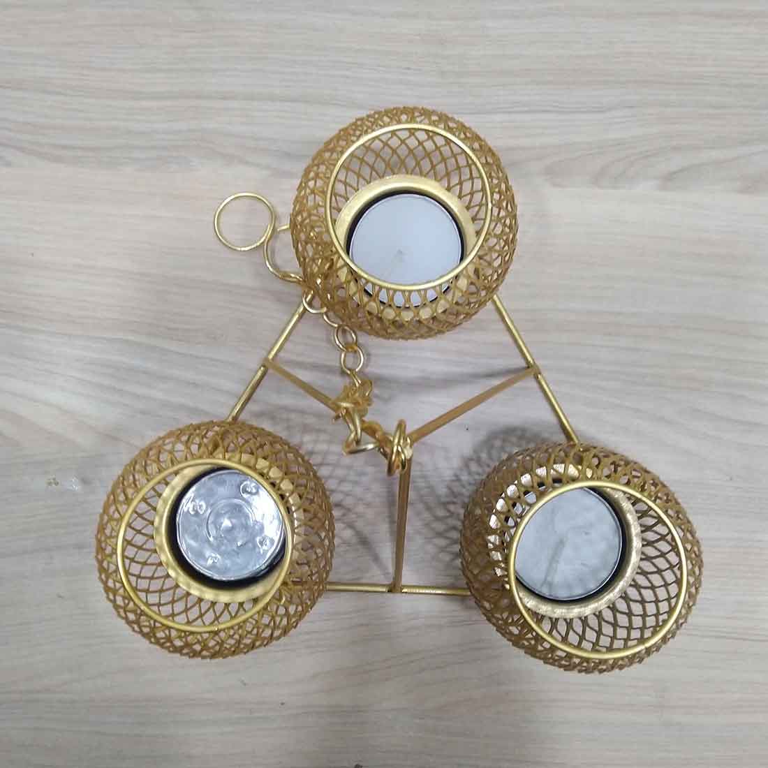 Wall Hanging Metal Candle Stand - For Home Decor & Gifts - 12 Inch - ApkaMart