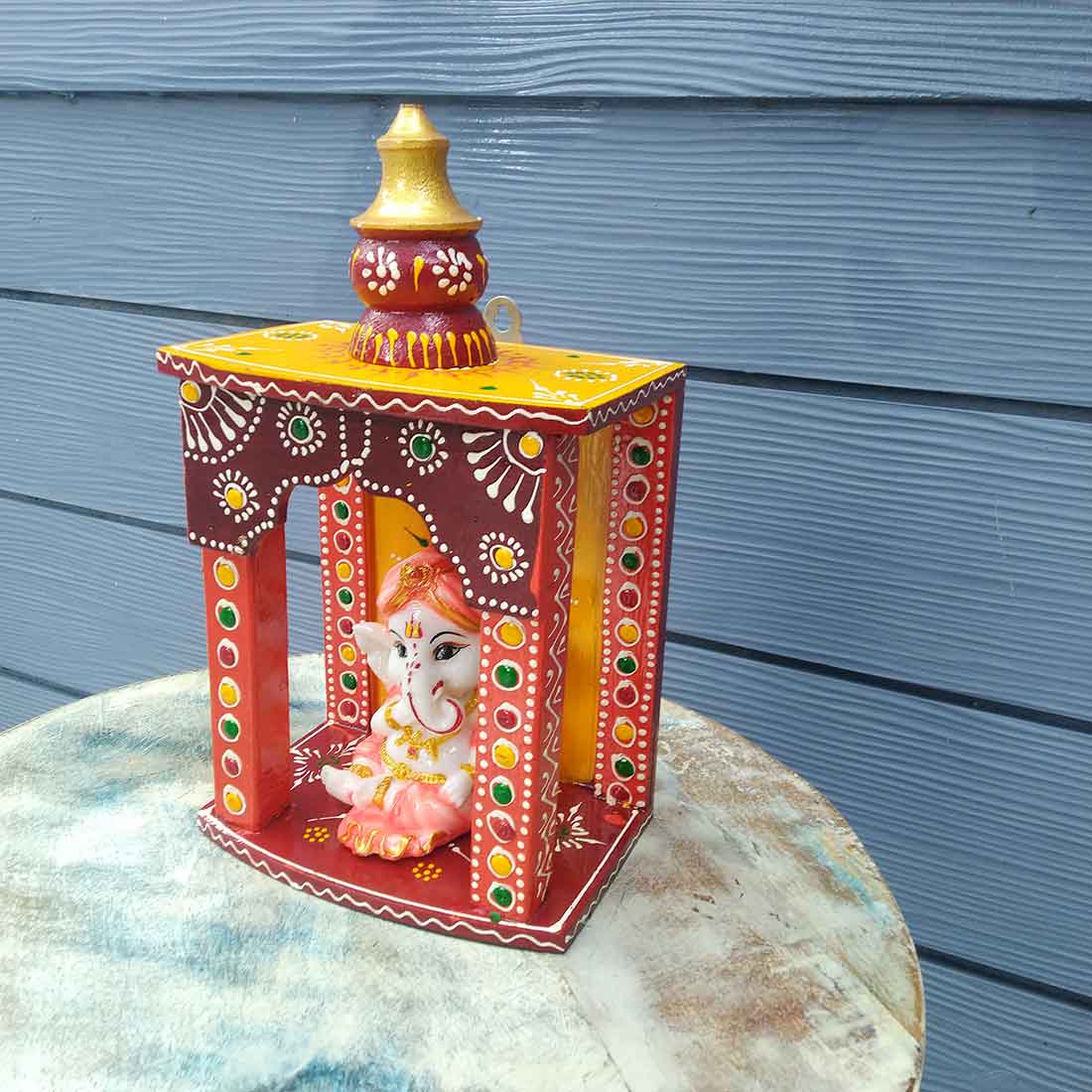 Wooden Mandir | Small Temple for Home & Gifts -10 Inch - ApkaMart