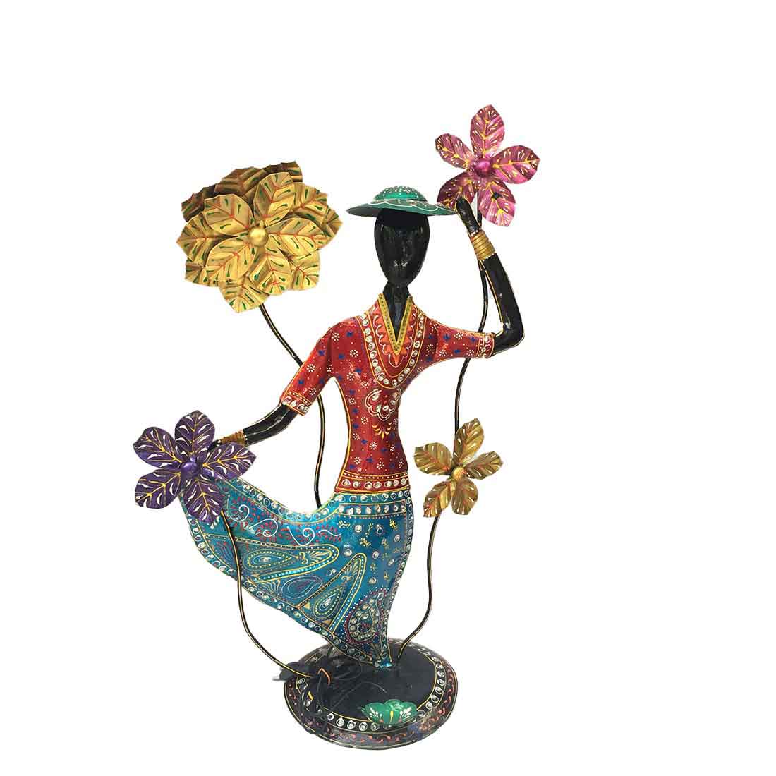 Showpiece for Living Room | Female Figurines LED Showpiece - 26 Inch - ApkaMart