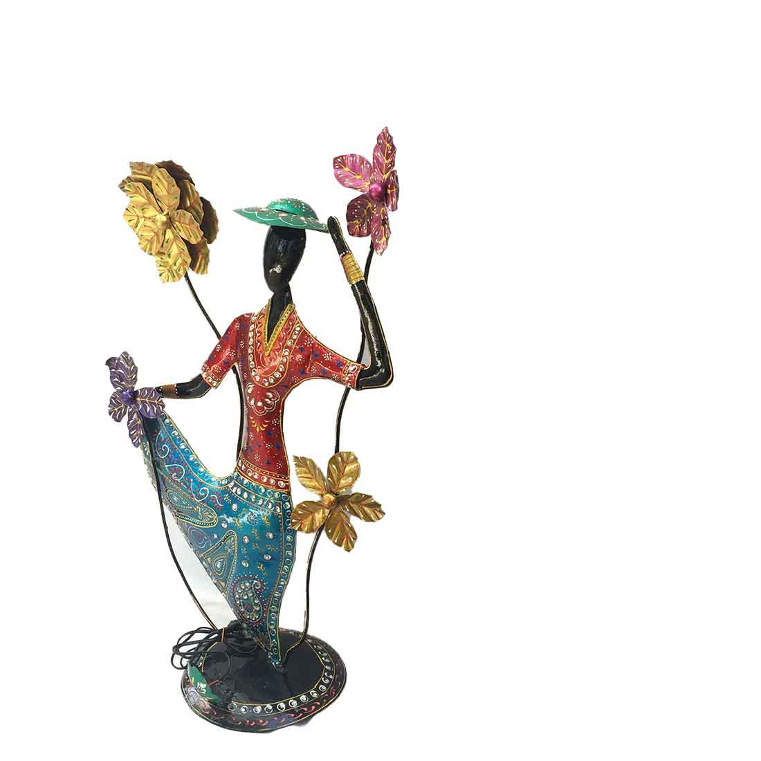 Showpiece for Living Room | Female Figurines LED Showpiece - 26 Inch - ApkaMart