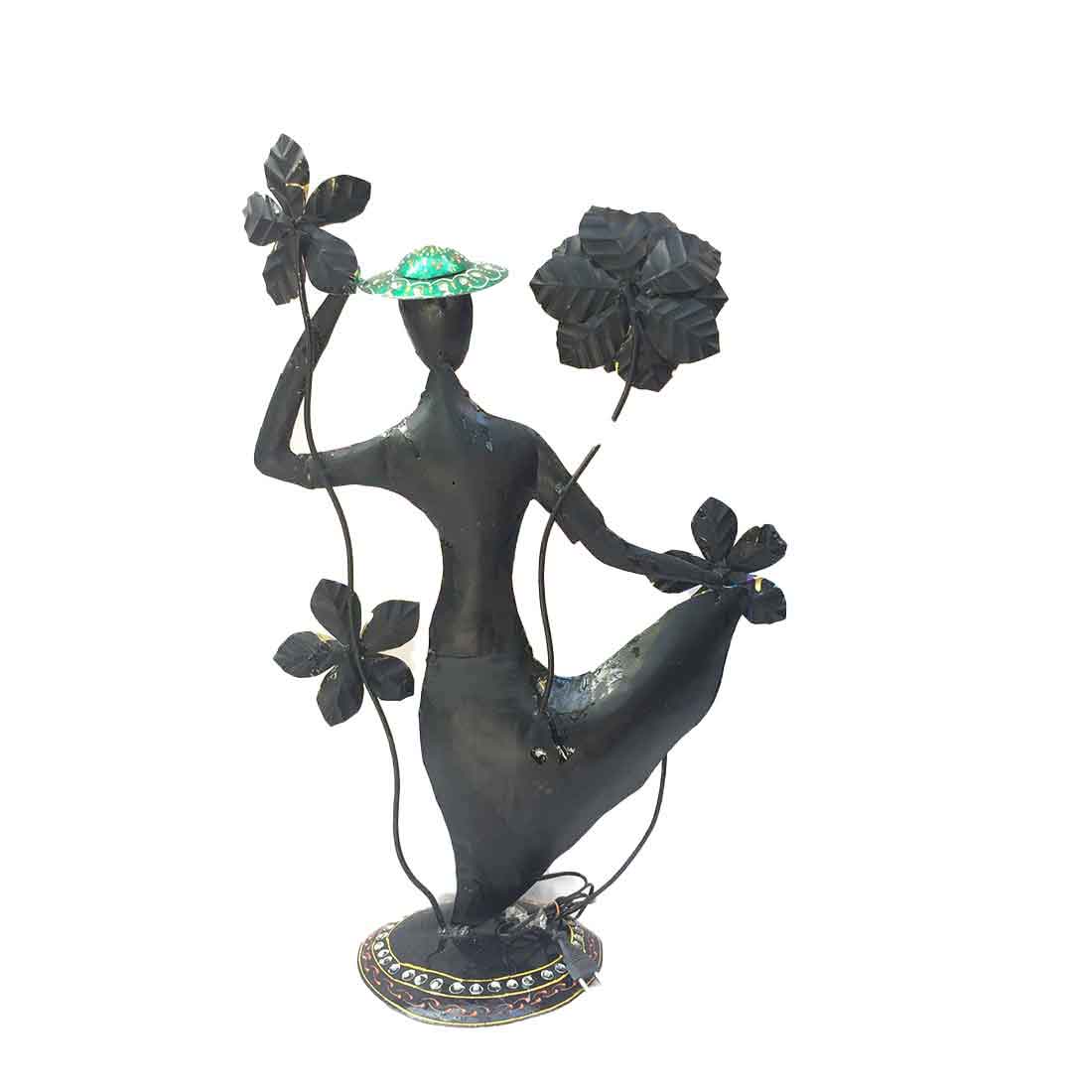 Showpiece for Living Room | Female Figurines LED Showpiece - 26 Inch - ApkaMart
