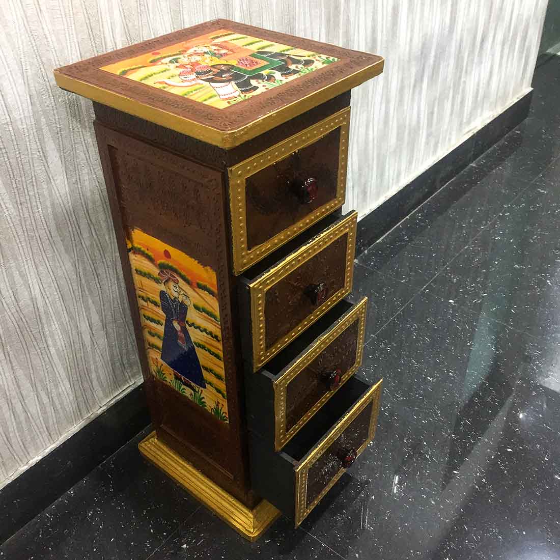 Corner Rack - Sofa Side Table with Drawer - for Placing Books & Magazines - 24 Inch - ApkaMart