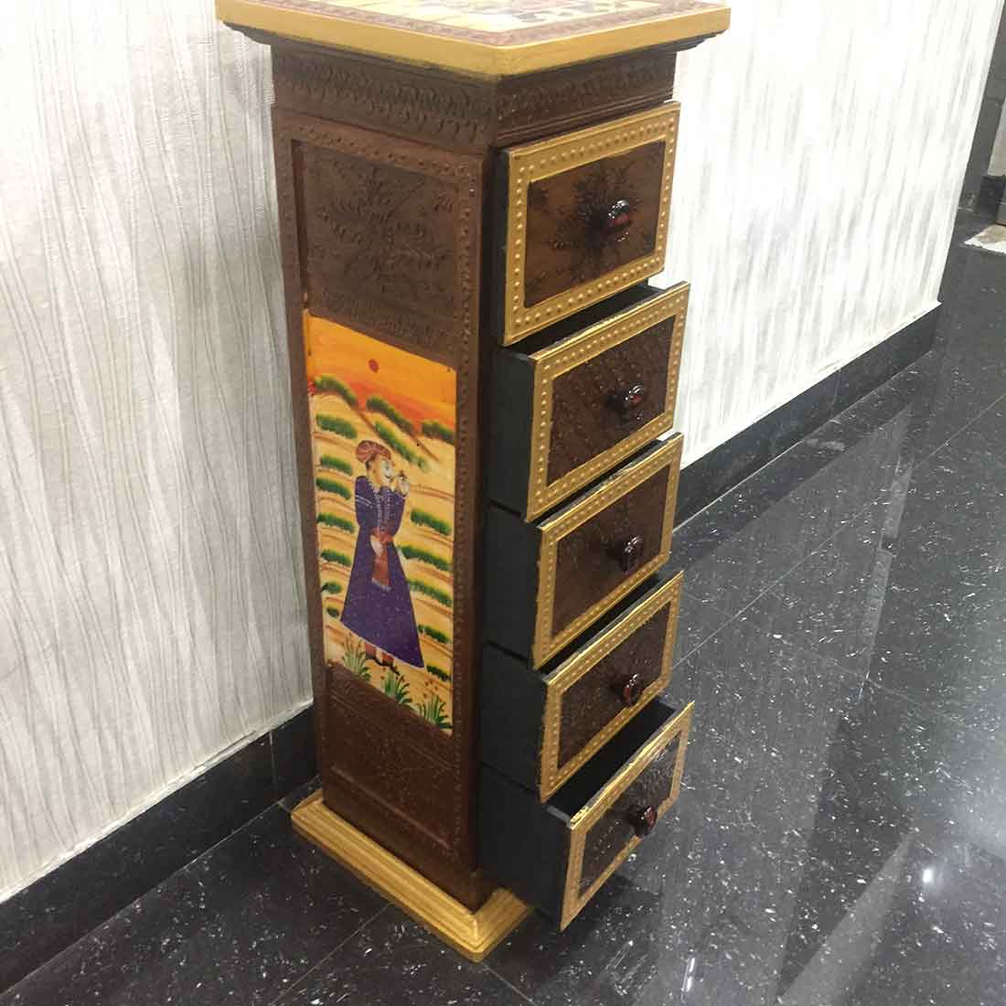 Corner Table | Bed Side Table for Small Spaces - 30 Inch - ApkaMart